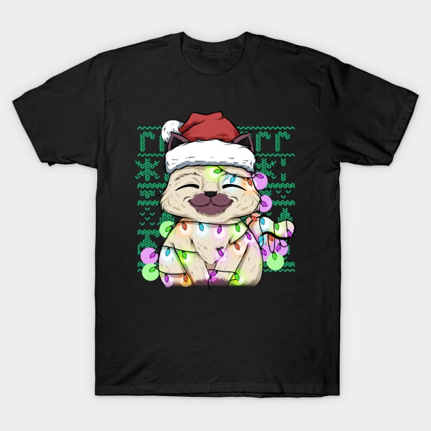 cute cat christmas lights and fun T-Shirt by the house of parodies